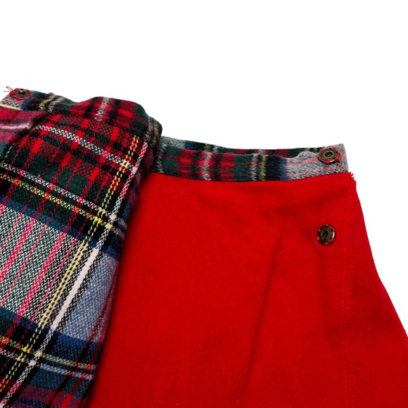 Jacadi Wool Blend Plaid Wrap Skirt With Fringe - Picture 4 of 4